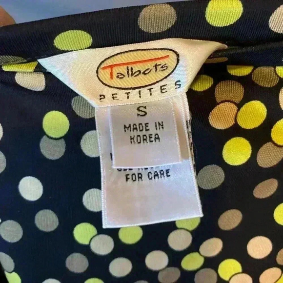 Talbots Women's Petite Small Polka Dot Flare Skirt mid length - Picture 3 of 8